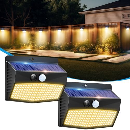 Peasur 2 Pack Solar Motion Sensor Lights Outdoor Waterproof by Peasur