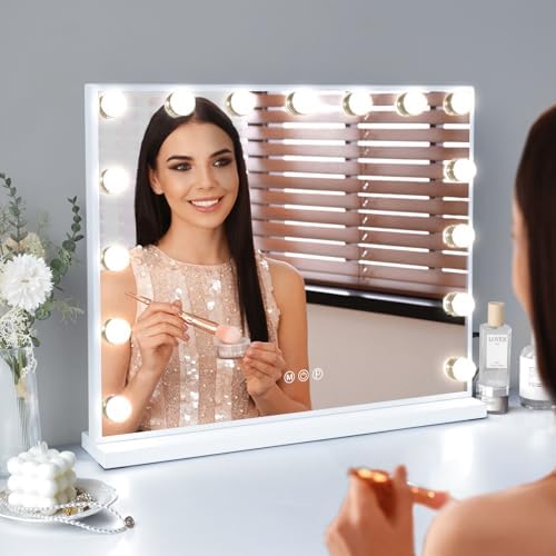 FENCHILIN Vanity Mirror with Lights, 22.8"x 18.1" Hollywood Makeup Mirror with - Image 7
