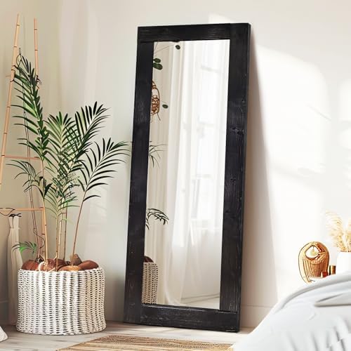 65x24in Full Length Mirror, Solid Wood Convex Frame - Image 5