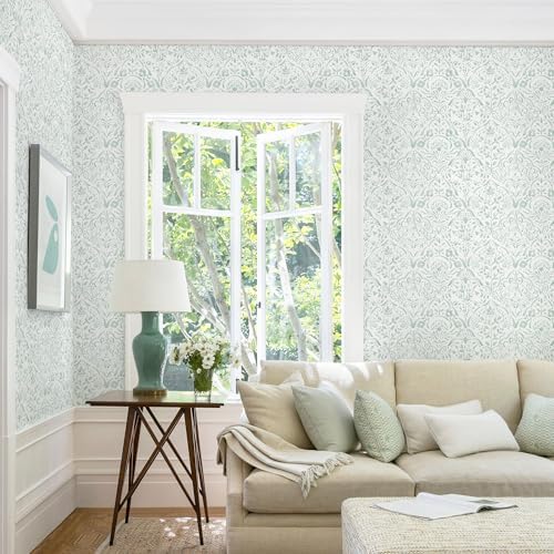 Dimoon Boho Peel and Stick Wallpaper Soft Sage Green Contact Paper French - Image 3