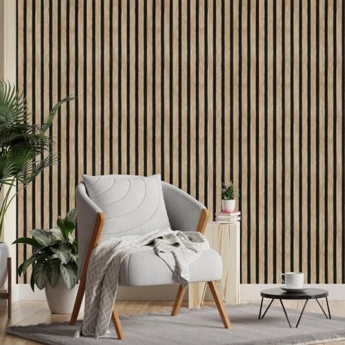 Arthome 17''x240'' Wood Slat Wallpaper, Peel and Stick Self Adhesive Wood - Image 2