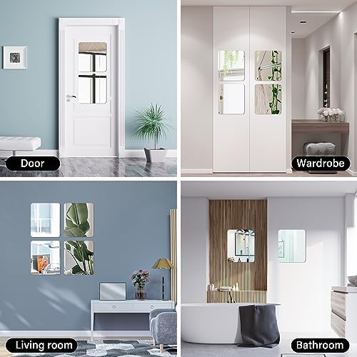 Fantasyon 4 Pieces Flexible Mirror Sheets, 2mm Thickness Decorative Self - Image 6