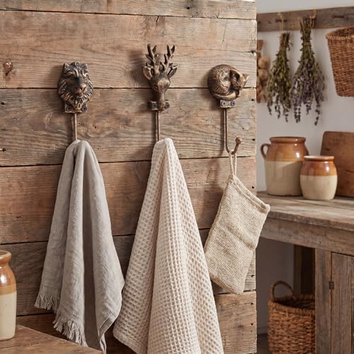 Hicarer 3 Pcs Whimsical Animal Wall Hooks Cast Iron Hangers - Image 4