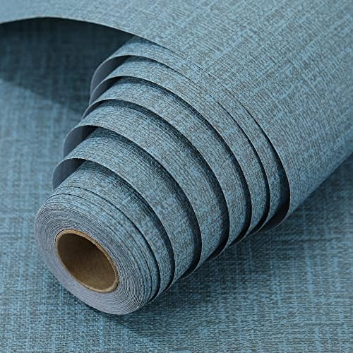 Peel and Stick Wallpaper Blue Grass Cloth Wall Paper by LOVADA