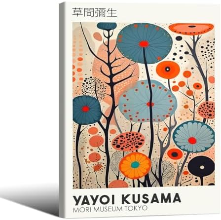Yayoi. Kusama Framed Canvas Wall Art Vintage Japanese Painting Posters Tokyo by Unknown