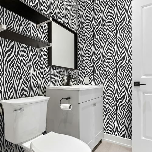 FLFK Peel and Stick Wallpaper Zebra Print 16" x 128" Removable Wall Paper - Image 6