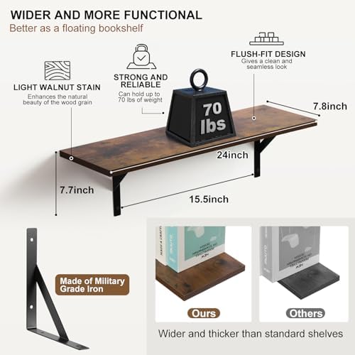 Tectocker-DOU 24" Long Floating Book Shelves - Image 3
