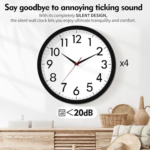 4 Pack Multi-Time Zone Clocks Silent Non Ticking Quartz Battery Operated - Image 6