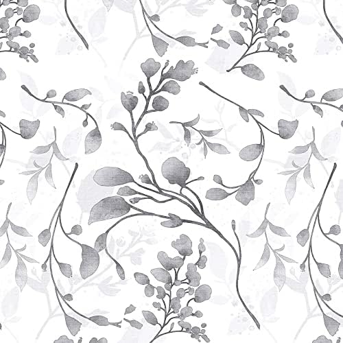 Orainege Peel and Stick Wallpaper Gray Floral Wallpaper Self Adhesive by Orainege
