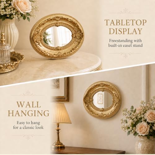 Golden Mini Vintage Mirror - Image 3