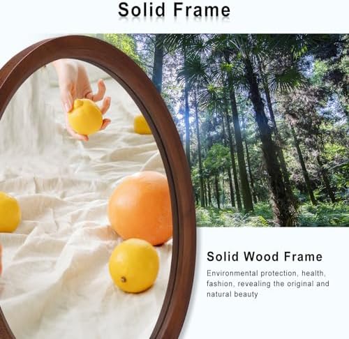 28''Round Wood Mirror, Circle Mirror, Boho Style Wall Decor, Nursery Mirror - Image 3