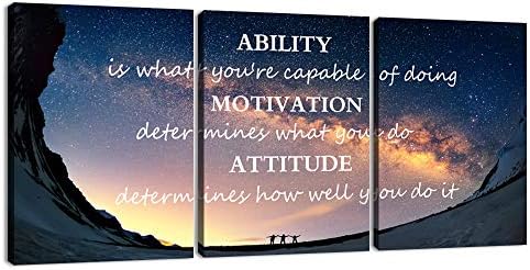 3 Panels Successful Inspirational Posters Quotes Wall Art Ability Modern by Yetaryy