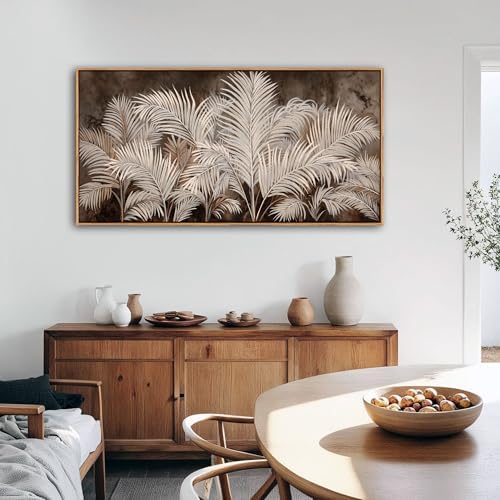 Boho Wall Art in Modern Brown, Minimalist Canvas Artwork - Image 3