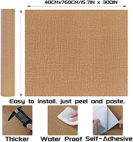 Peel and Stick Wallpaper Orange Grass Cloth Wall Paper - Image 2
