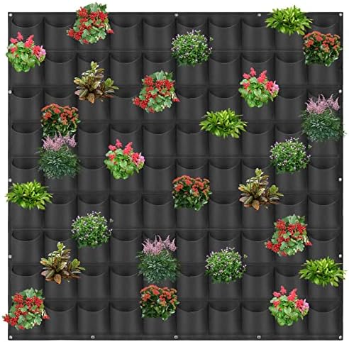 90 Pockets Hanging Planter Bags, Hanging Vertical Wall Mounted Plant Planting by Pehciroe