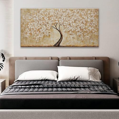 TAIJXAGSG Botanical Wall Art Gold Tree Flower Abstract Wall Decor Modern Canvas - Image 4