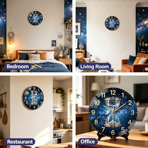 peacoblue Starry Hourglass Wall Clocks Battery Operated - Image 6