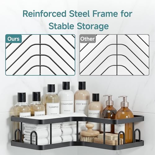 Veken Large Capacity Corner Shower Caddy 5-Pack, Advanced Rustproof Design - Image 3