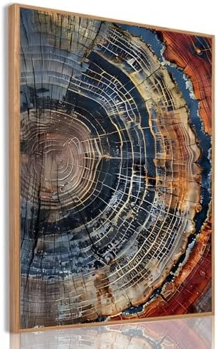 Tree Ring Wall Art Framed, Modern Nature Decor by IBHJSARTWallArt