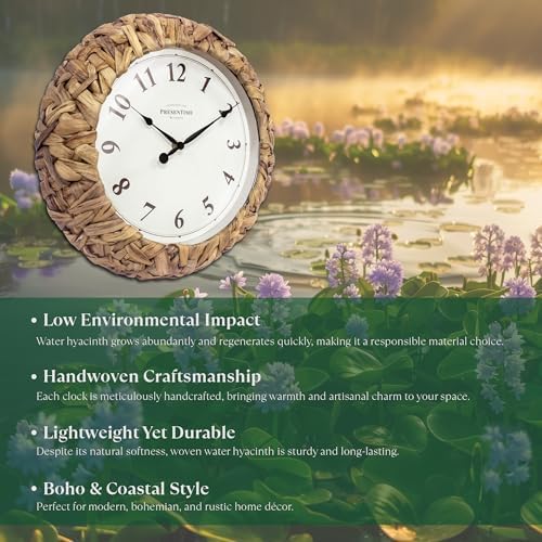Presentime Farmhouse Series, Rustic Woven Clock - Image 3