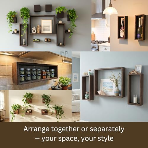 LaLaGreen Wooden Floating Shelves Indoor Wall Mounted Plants - Image 6