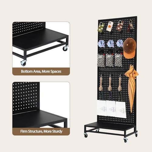 Eastern Tree Metal Pegboard Display Stand 2'x 5'with Base Plate, Pegboard - Image 5