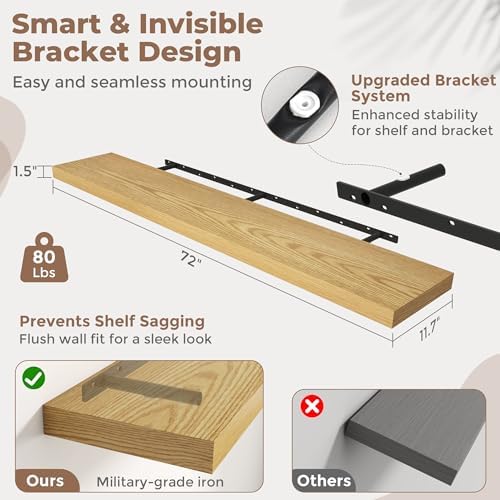 72 Inch Floating Shelves for Wall - Image 4
