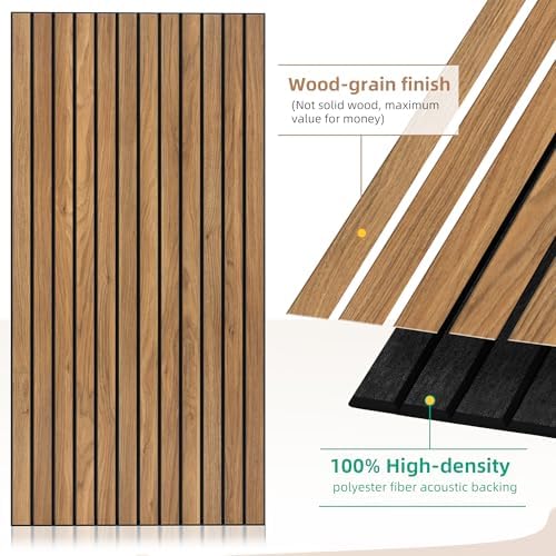 Acoustic Wall Panels, 10 Pack Sound Panels, 47.2”x23.6”, Rustic Teak - Image 3