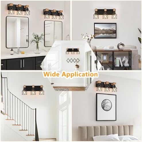 FadimiKoo 3-Light Bathroom Vanity Lights, Farmhouse Bathroom Light Fixtures - Image 7