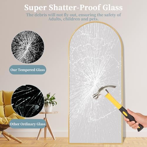 71"x28" Arched Full Length Mirror - Image 4