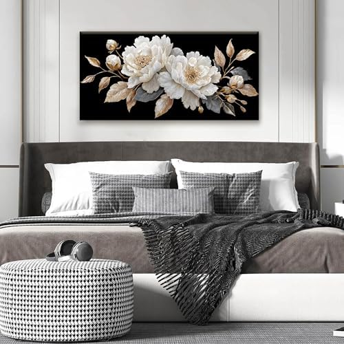 Elegant White Flower Wall Art Prints 20"x40" Canvas Wall Art - Image 5