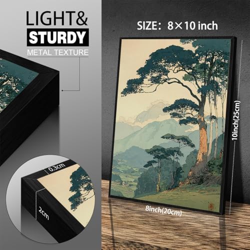 Japanese Forest Black Framed Wall Art Asian Tranquil Mountain Landscape Posters - Image 3