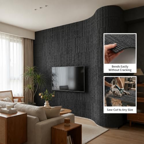 VooBang 8-Pack 3D Wall Panels, Quartz Sand Mixed Material, Bendable & Cut-Free - Image 3