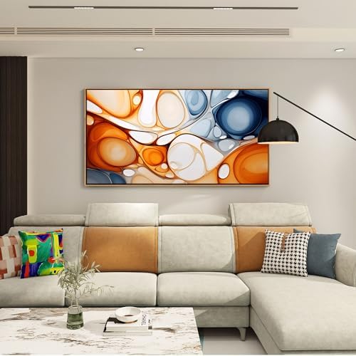 KLAKLA Orange and Blue Abstract Wall Art - Image 2