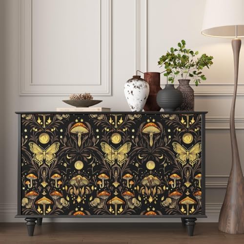 BOKEBEVE Vintage Butterfly Wallpaper Peel and Stick Black 17.5 x 393.5In - Image 5