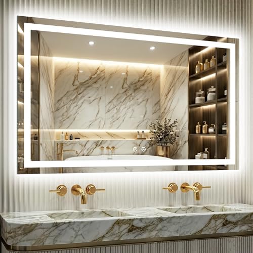 Delma LED Mirror for Bathroom 30x50 Inch, Dimmable Front & Backlit Vanity Mirror by Delma