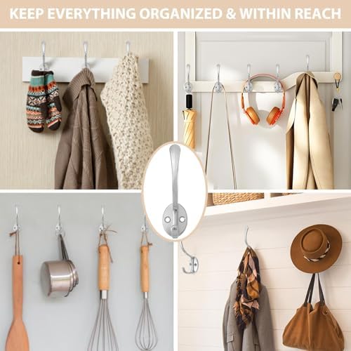 Homanu 10 Pack Coat Hooks Wall Mounted - Image 2