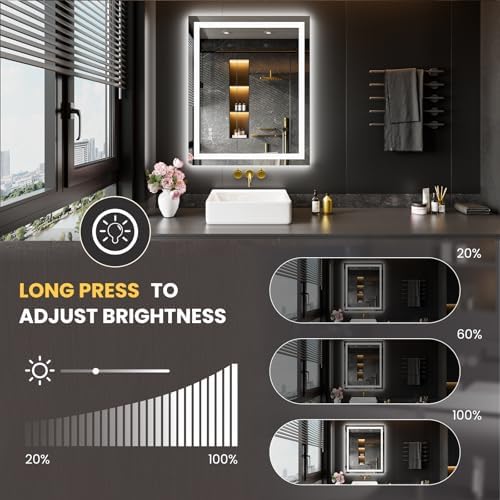 LOAAO 28"X36" LED Bathroom Mirror - Image 3