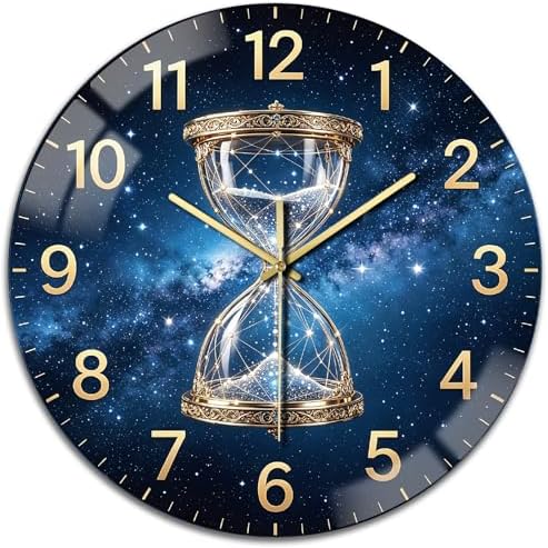 peacoblue Starry Hourglass Wall Clocks Battery Operated by PEACOBLUE