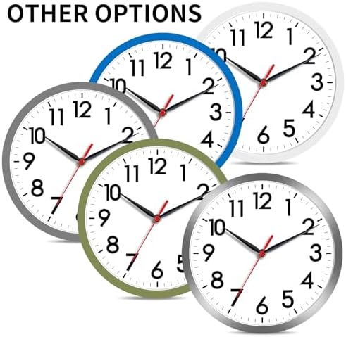 AKCISOT 8 Inch Wall Clock, Silent Battery Operated Analog Clock - Image 2
