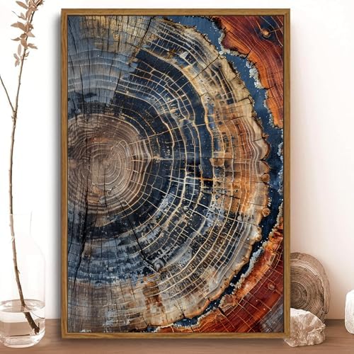 Tree Ring Wall Art Framed, Modern Nature Decor - Image 2