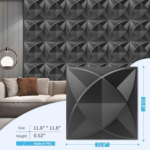 Art3d Waterproof 3D Textured PVC Decorative Wall Panels - Image 3