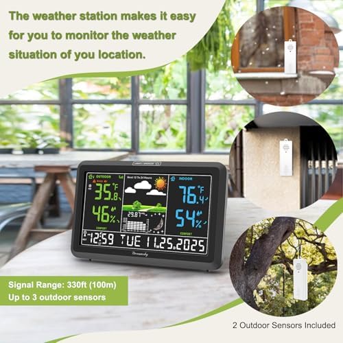 DreamSky Weather Station Indoor Outdoor Thermometer Wireless, Atomic Clock - Image 2