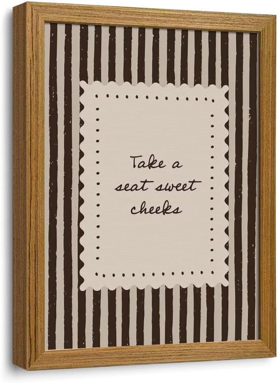 Framed Bathroom Wall Art Funny Take a Seat Sweet Cheeks Quote Wall Decor by Unknown