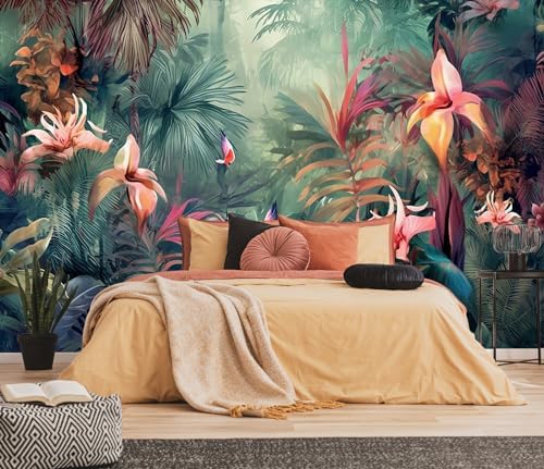 Toolhom Hand-Painted Abstract Floral Wallpaper by Toolhom