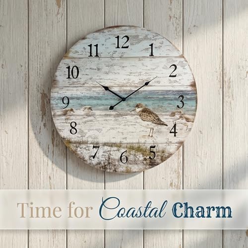 Young's Inc Wood Sand Piper Wall Clock - Image 5
