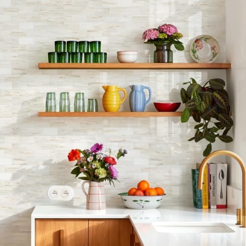 STICKGOO 10-Sheet Subway Tile Peel and Stick Backsplash, Wooden Grain - Image 5