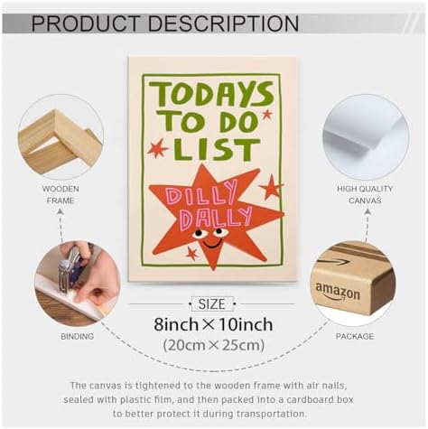 Colorful Cute Star Wall Art Fashion Fun Quote Canvas Posters Minimalist Today's - Image 2