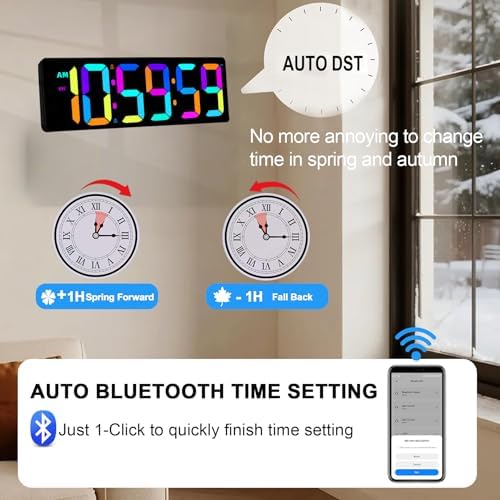 TXL 17.2" Bluetooth Digital Wall Clock - Image 4