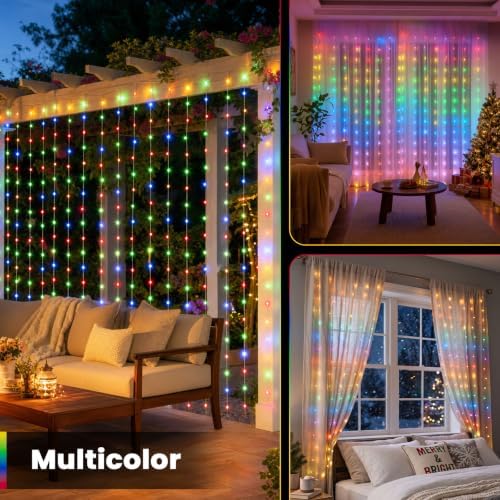Twinkle Star 300 LED Dual Color Christmas String Curtain Lights - Image 5